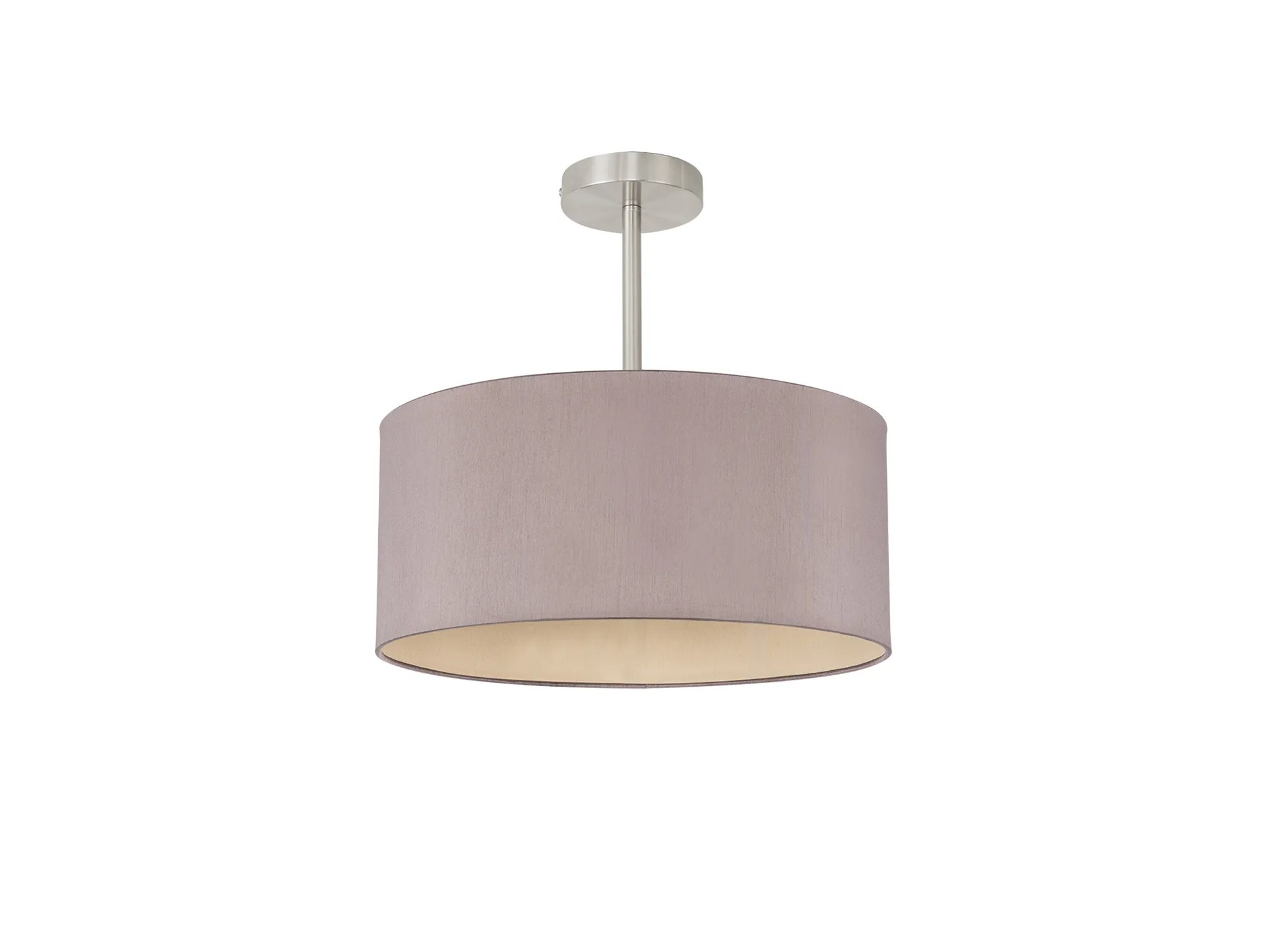 Baymont 40cm Semi Flush 1 Light Satin Nickel, Taupe/Halo Gold DK0249  Deco Baymont